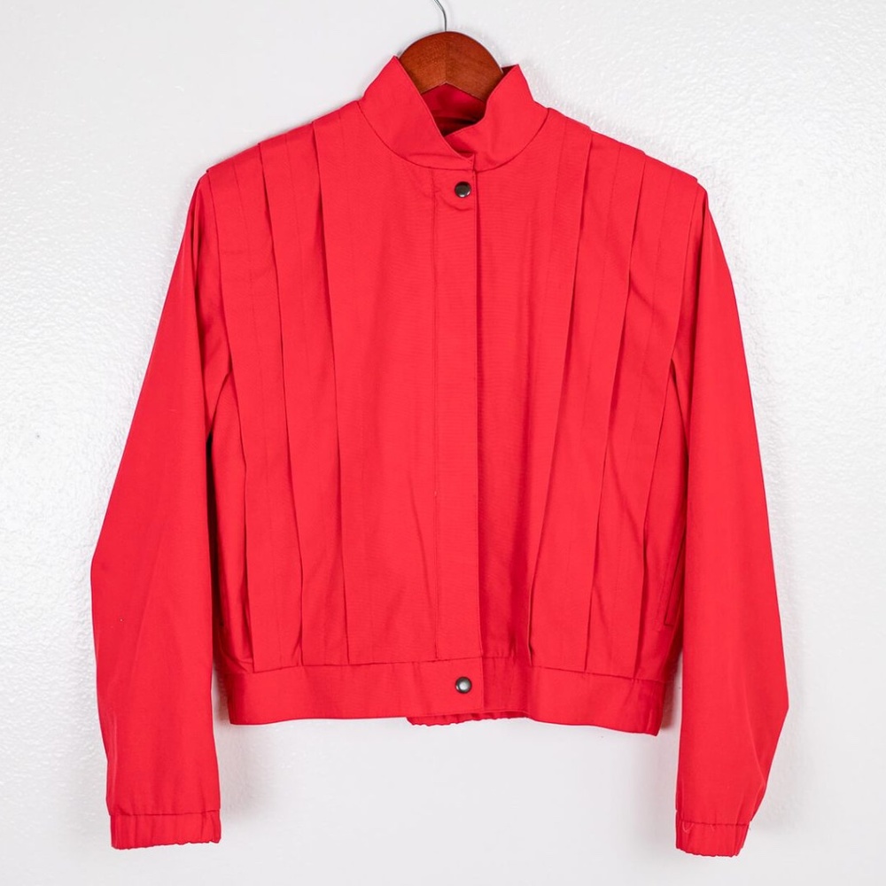 Vintage 90's Red Zip-up Nordstrom Point of View Bomber Coat